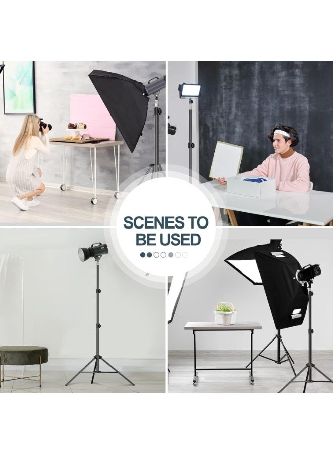 Arabest Light Stands 7ft (2.1m) Aluminum Photography Tripod Holder with Case for Photo Studio, Softbox, Umbrella, Video Shooting, Speedlight, Flash -2Pack - Image 2